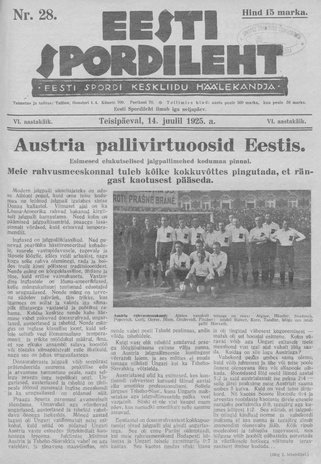 Eesti Spordileht ; 28 1925-07-14