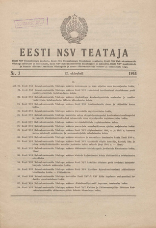 Eesti NSV Teataja ; 3 1944-10-12