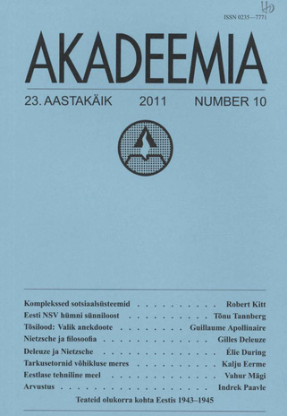 Akadeemia ; 10 (271) 2011-10