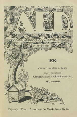 Aed : aianduse ajakiri ; sisukord 1930