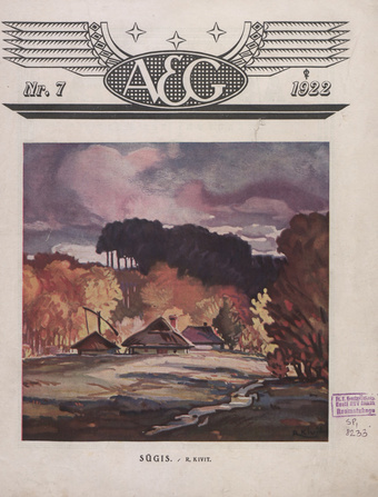 Aeg = Estnische Monatschrift = Revue Esthonienne ; 7 1922-07