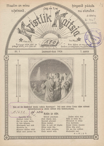 Kristlik Kaitsja : Eesti metodistide häälekandja ; 1 1926-01