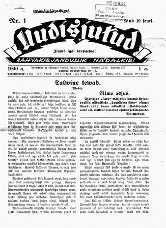 Uudisjutud ; 1 1930