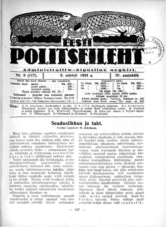 Eesti Politseileht ; 9 1924