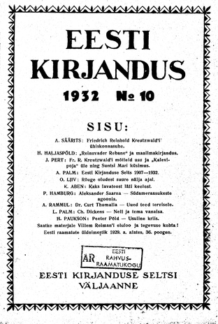 Eesti Kirjandus ; 10 1932