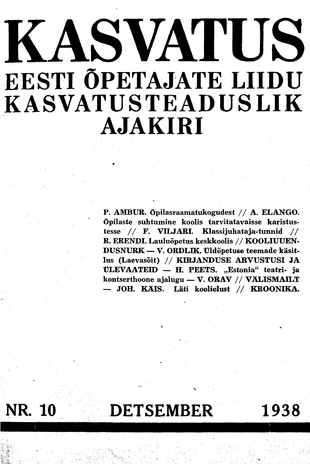 Kasvatus ; 10 1938-12