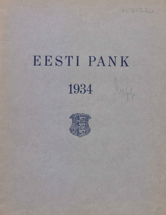 Eesti Panga 1934. a. aruanne