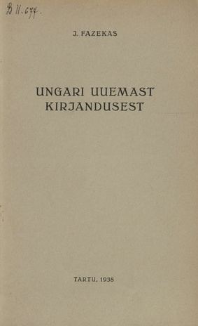 Ungari uuemast kirjandusest