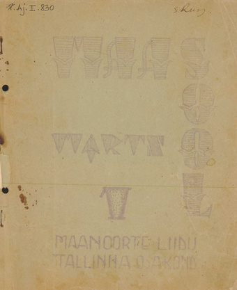Maasool : Maanoorte Liidu Tallinna osakonna ajakiri ; 1 1933