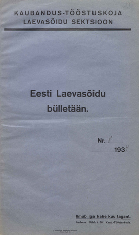 Eesti Laevasõidu Bülletään ; 8 1934-07