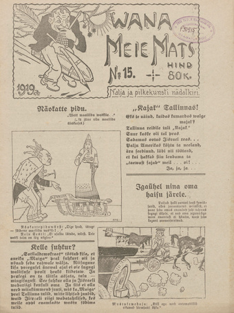 Vana Meie Mats : nalja- ja pilkekunsti nädalkiri ; 15 1919