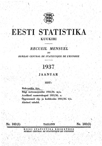 Eesti Statistika : kuukiri ; 182 (1) 1937-01