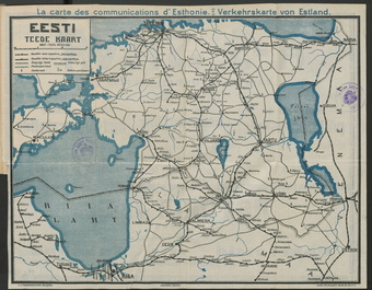 Eesti teede kaart = La carte des communications d'Estonie = Verkehrskarte von Estland 