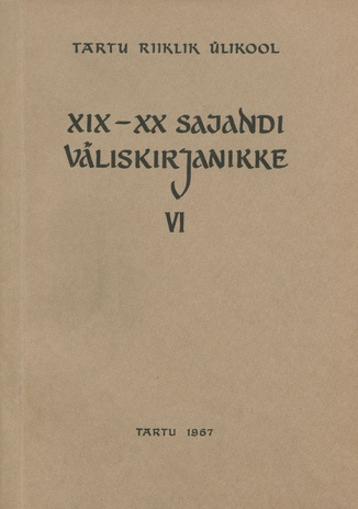 XIX-XX sajandi väliskirjanikke. 6. vihik, Valik XIX sajandi luulet 