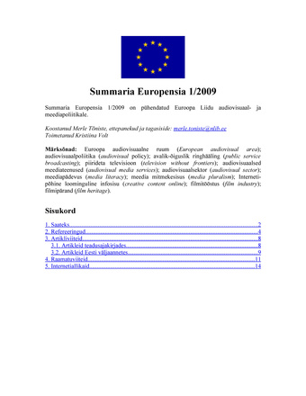 Summaria Europensia : [referaatväljaanne] ; 1 2009