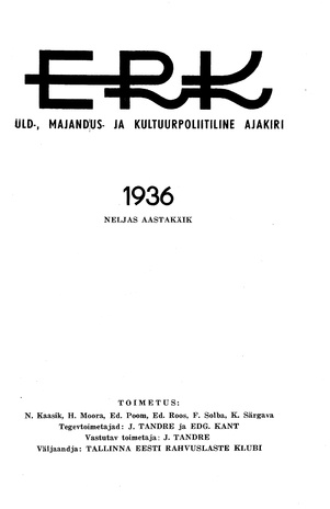 ERK ; sisukord 1936