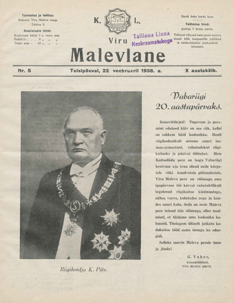 K. L. Viru Malevlane ; 5 1938-02-22