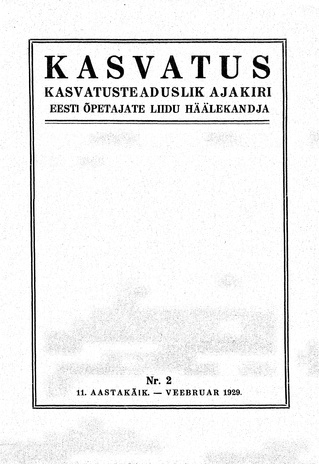 Kasvatus ; 2 1929-02