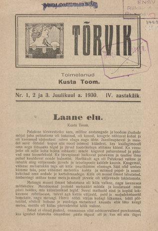 Tõrvik ; 1-3 1930-07