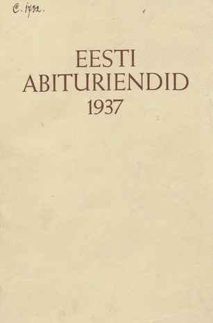 Eesti abituriendid 1937