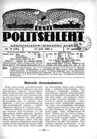 Eesti Politseileht ; 19 1924