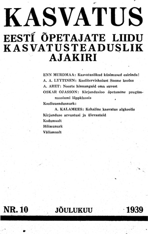 Kasvatus ; 10 1939-12