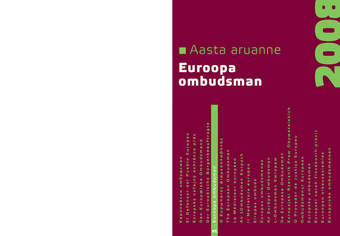 Euroopa ombudsman. Aasta aruanne 2008