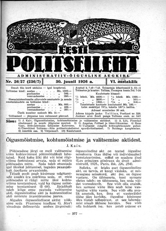 Eesti Politseileht ; 26-27 1926