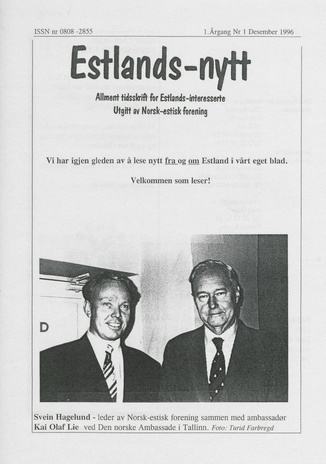 Estlands-nytt : allment tidsskrift for Estlands-interesserte ; 1 1996-12