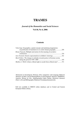 Trames ; 4 Vol 10 (60/55) 2006