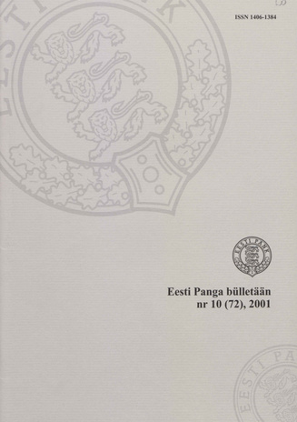 Eesti Panga Bülletään ; 10 (72) / 2001