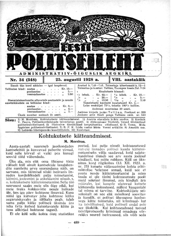 Eesti Politseileht ; 34 1928