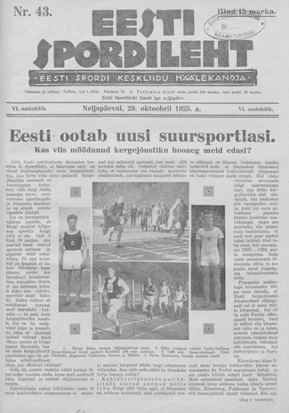 Eesti Spordileht ; 43 1925-10-29