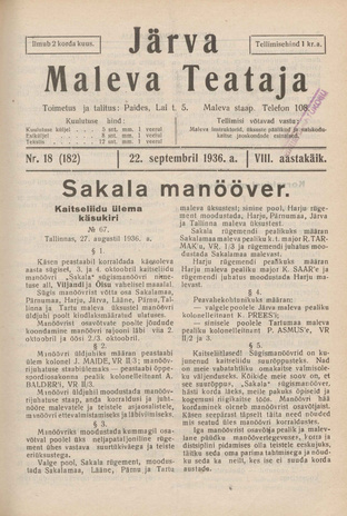 Järva Maleva Teataja ; 18 (182) 1936-09-22