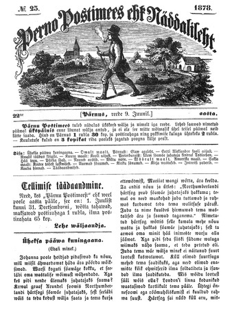 Perno Postimees ehk Näddalileht ; 23 1878-06-09