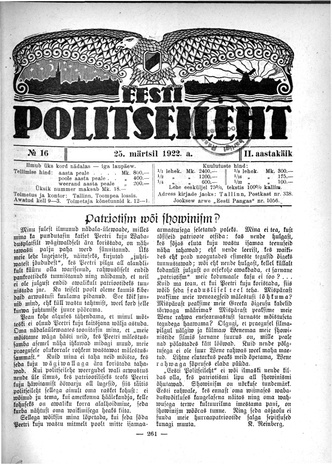 Eesti Politseileht ; 16 1922