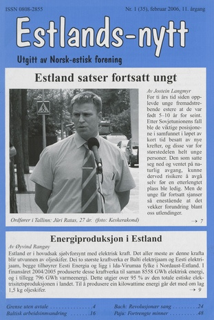 Estlands-nytt : allment tidsskrift for Estlands-interesserte ; 1 (35) 2006-02