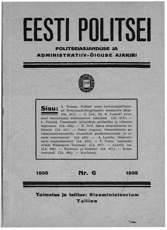 Eesti Politseileht ; 6 1935