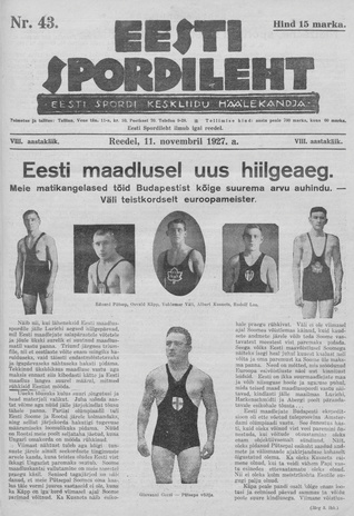 Eesti Spordileht ; 43 1927-11-11