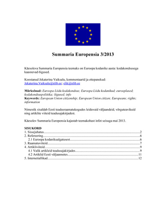 Summaria Europensia : [referaatväljaanne] ; 3 2013