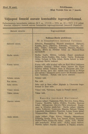 Riigi Teataja Lisa : seaduste alustel avaldatud teadaanded ; Eriväljaanne 1928-01-24