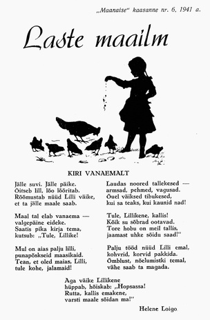 Laste Maailm : "Maanaise" kaasanne ; 6 1941
