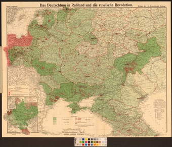 Politische Karte von Russland zur Veranschaulichung der Stellung des Deutschtums in der russischen Revolution : das Deutschtum in Russland und die russische Revolution