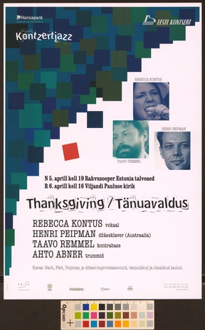 Thanksgiving = Tänuavaldus : Rebecca Kontus, Henri Peipman, Taavo Remmel, Ahto Abner 