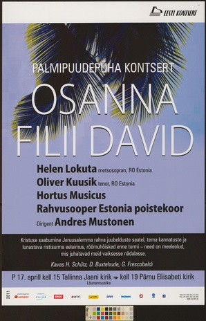 Osanna filii David : Helen Lokuta, Oliver Kuusik, Hortus Musicus 