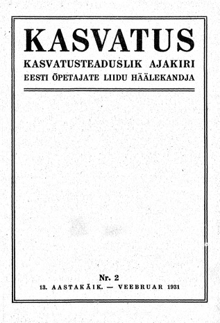 Kasvatus ; 2 1931-02
