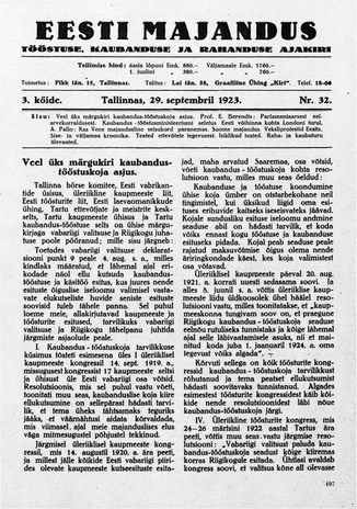 Eesti Majandus ; 32 1923-09-29