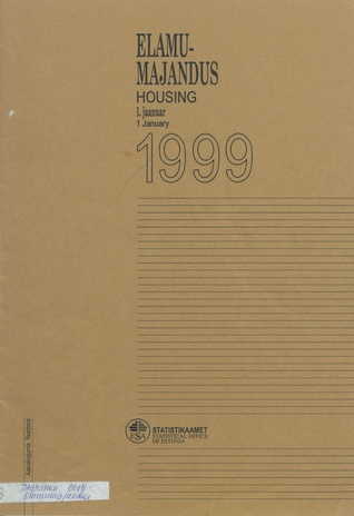 Elamumajandus : aastakogumik 1999 = Housing : yearbook 1999 ; 1999-10