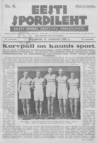 Eesti Spordileht ; 6 1926-02-11