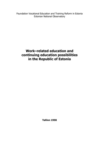 Work-related education and continuing education possibilities in the Republic of Estonia